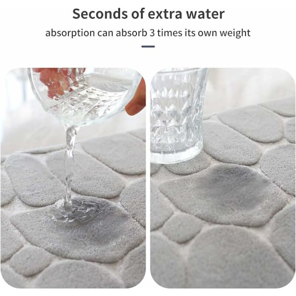 Minneskum Badematte, Cobblestone Baderomsteppe, Super Absorberende, Maskinvaskbar, 17x24, Khaki