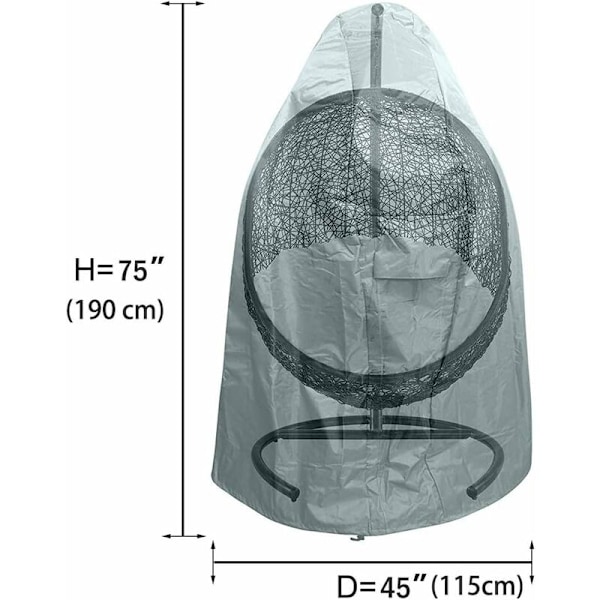 Hængestolbetræk Terrassegynge Æg Støvsikkert Lynlås Træktov 210D Oxford Klud Veranda Have Græsstol Møbelbeskytter Tilbehør
