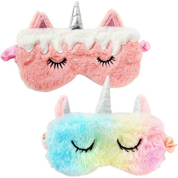 2-pack enhörnings plysch ögonmask -