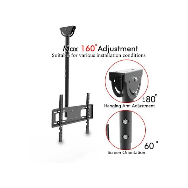 TMC-7006 Takmontert TV-veggfeste Takstativ Stang Inntrekkbar For 32\"-70\" Flatskjerm