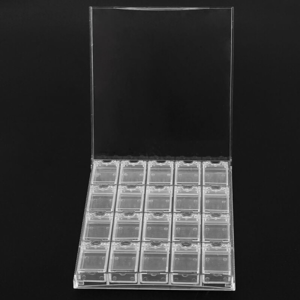 20 Fack Akryl Makeup Organizer Nagellack Förvaring Box Transparent Display Organizer Hållare För Nagel Strass Pärlor Box Transparent