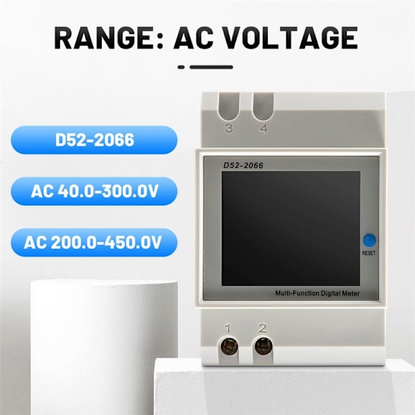 Din Rail AC Monitor 6IN1 40-300V 100A Spänning Ström Effektfaktor KWH Aktiv Elektrisk Energi Frekvensmätare VOLT AMP