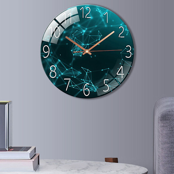 Glassveggklokke Moderne Design Landskap Lys Luksus Farget Kunst Dekorativ Stue Soverom Dekor