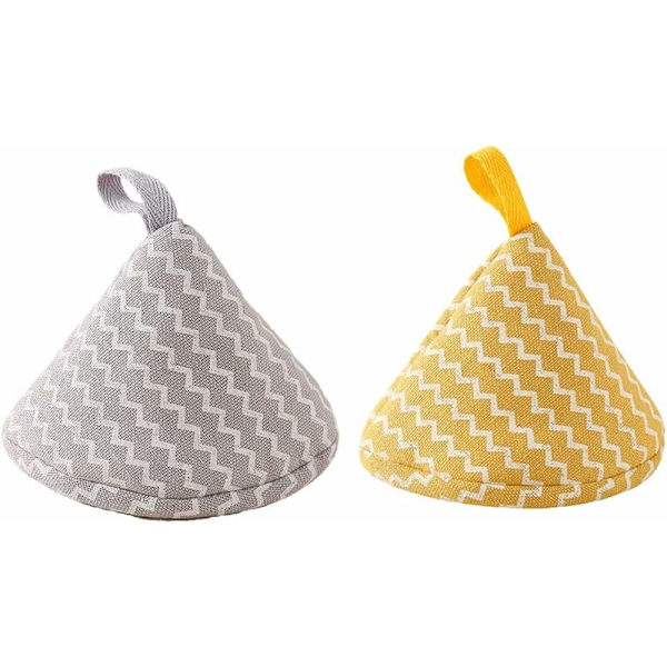 2 kappaletta Mini Japanin kolmion muotoiset uunin lapaset Kattilan kahva Anti-Scald Kansi Kattilan nuppi Kangas Kansipidike Mikroaaltouunille Kattilan kansi Keittiö