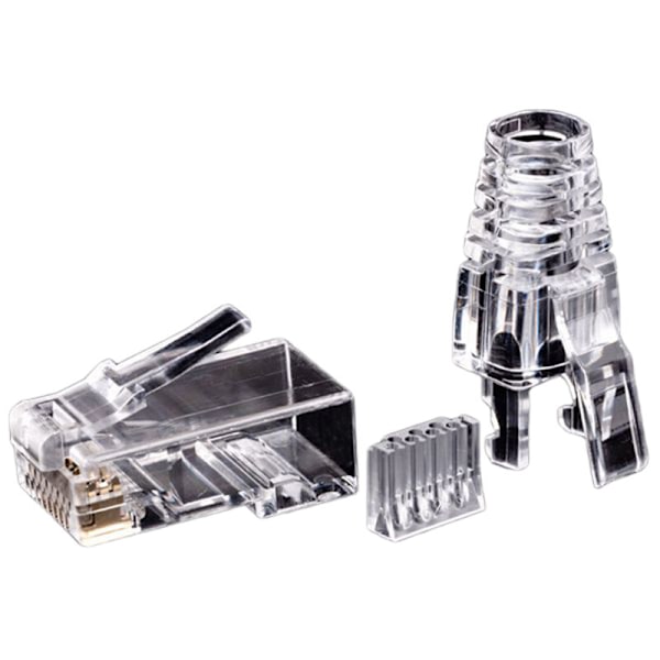 50 stk Serie Cat6 RJ45 UTP-kontakt Ethernet-kabelkontakt 8P8C Nettverk CAT 6 Modulære plugger med 6,5 mm RJ45-hetter
