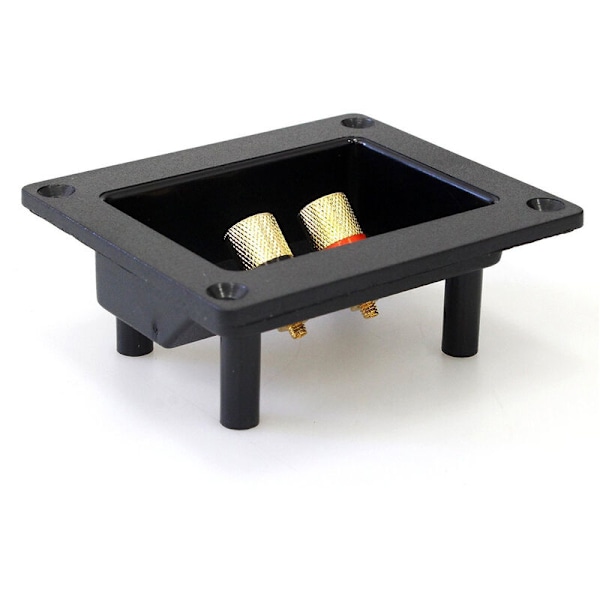 2 stk DIY Bilstereo 2-veis høyttalerboks Terminal Rund Kvadrat Koppkontakt Bindingspost Bananplugger og Subwoofer-kontakter 93X80Mm Svart
