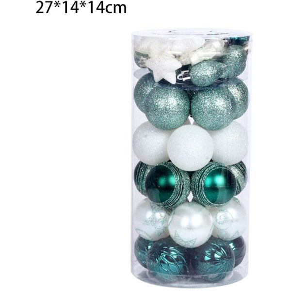 41-pack Mini Juldekorationer Julgranspynt Glitter Glimmande Julgranspynt