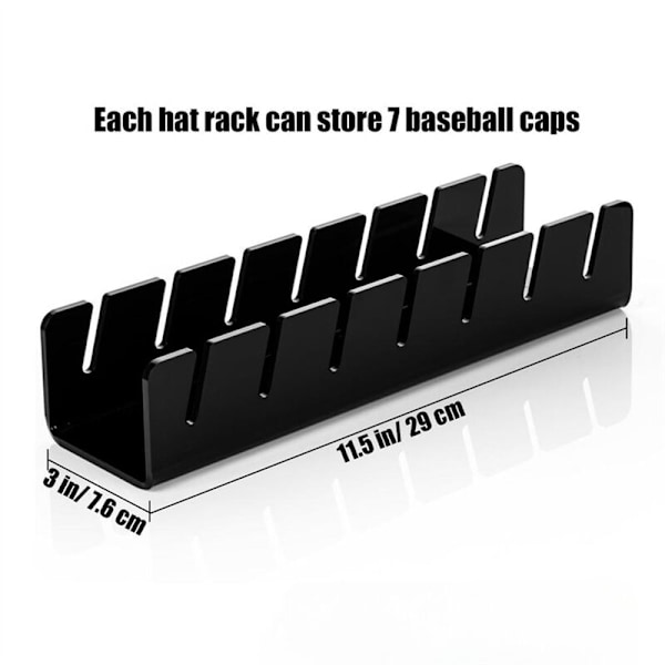 Hattestativ for baseballcaps - Display-organisator - 2 stk. Baseball-hatt stativer i akryl - 14 baseballcaps