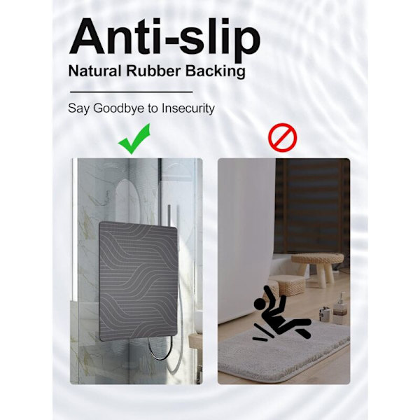 Antislip Badeværelsesmåtte, Superabsorberende, Hurtigttørrende, 16\" x 24\", Diatoméjord Badeværelsesmåtte, Velegnet til Badekar, Gummibagside