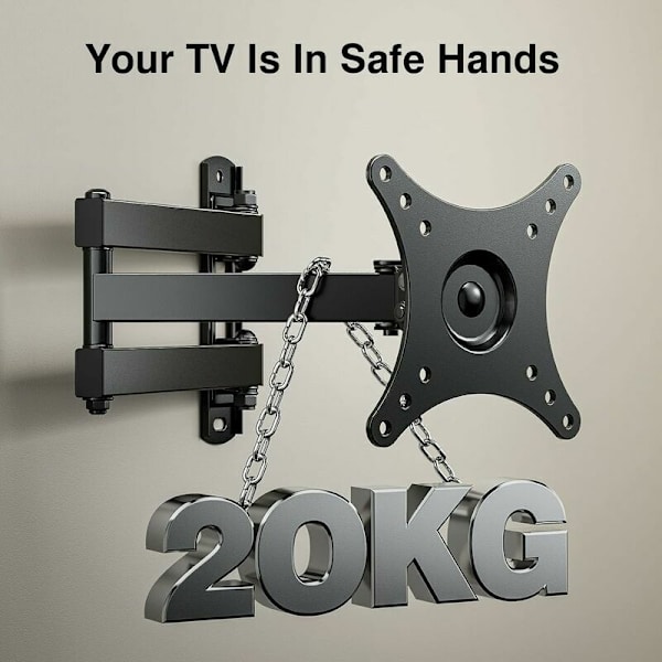 Universal TV-fäste för TV-apparater mellan 10 och 32 tum, svängbar, lutbar, roterbar - Passar för LCD/LED-platt-TV - Utökningsbar från 44 cm