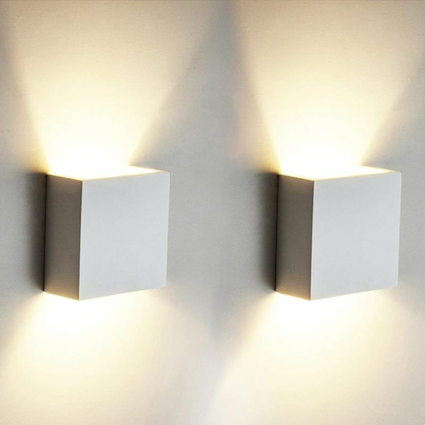 2 stk. 6W LED væglampe Op og Ned Indendørs væglampe Moderne Aluminium Belysningsarmaturer til stue soveværelse badeværelse køkken spiseværelse,