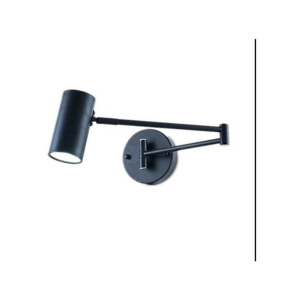 Moderne justerbar sving lang arm LED vegglampe varm/kald belysning veggmontert husholdnings nattbordslampe vegglampe Nature hvit 3500-5500k Svart