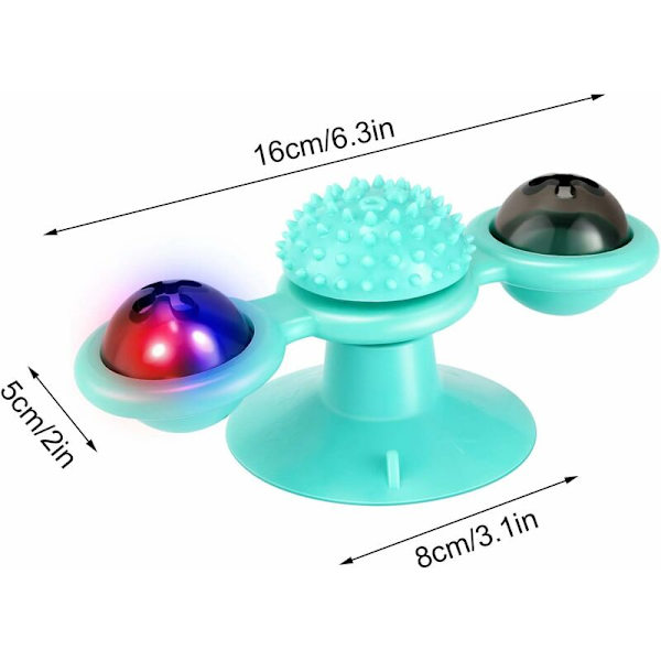 Vindkvarn Kattleksak Snurrbord med Catnip och LED-boll Interaktivt Leksak Massage Leksak för Katter Kattungar