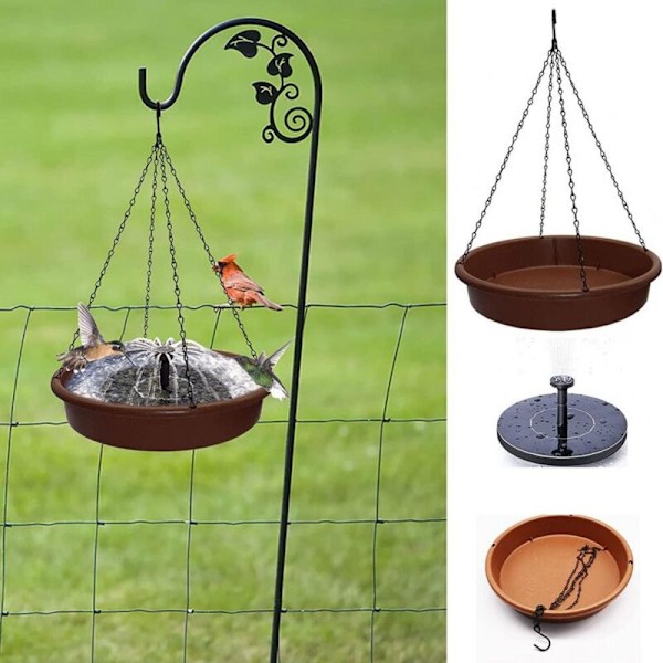 Piedestal Fågelbad Piedestal för Hängande Sol Fågelspridare med Pump Fågelmatare
