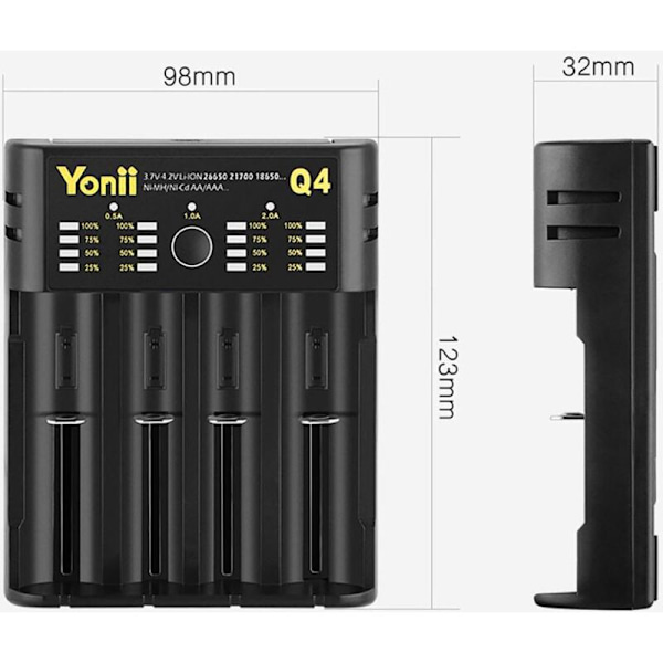 18650 Latauslaite 4 Paikkaa USB 21700 Aaaaa 26650 Litium Akku Älykäs Itsenäinen NiMH