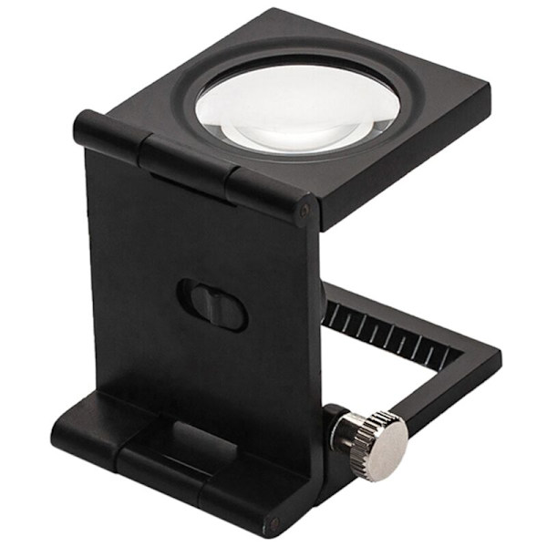 Dobbelt LED-lampe, optisk glas, lup med sort maling i fuld metal, tredobbelt spejlup