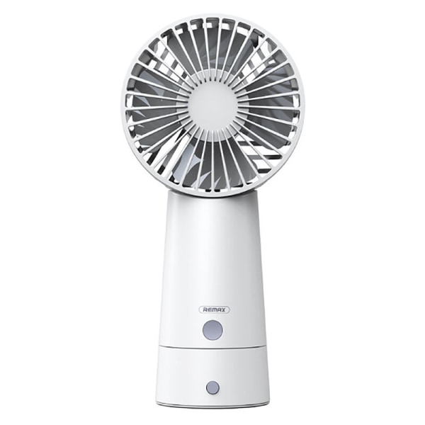 REMAX Small Fan, 4 Fan Blades, 3 Adjustable Speeds, Quiet and Strong Wind, 90° Rotation Rechargeable Desk Fan (White)