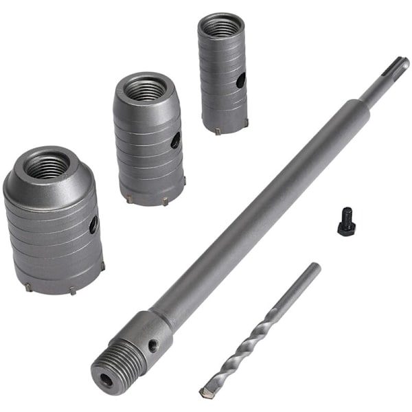 Hulsav Hulsav, Ø30mm, 40mm, 50mm Hulsav Sæt, Beton Hulsav 350mm SDS Plus Forlængelsesskaft Wolframkarbidspids, Hulsav til Mursten Sten C