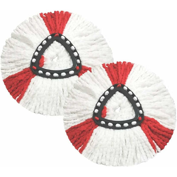 2-pack mopphuvuden kompatibla med Vileda 2-i-1 Turbo mopphuvud, mikrofiber, röd, vit.