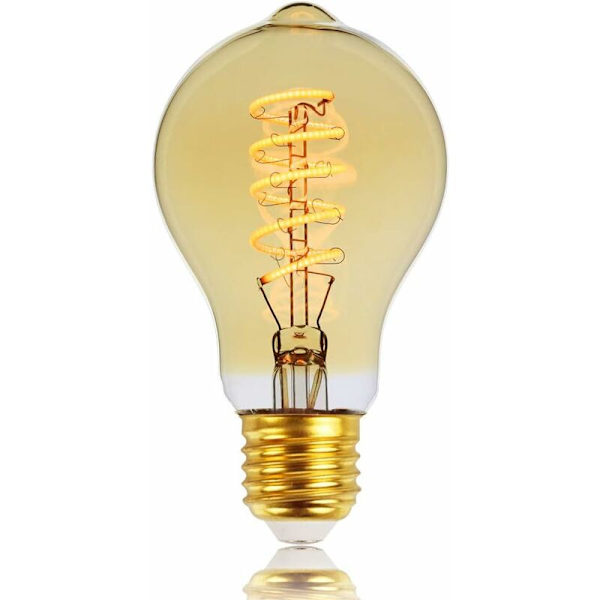Vintage LED Edison Pære A60 4W 220/240V E27 Amber Spiral LED Filament Pære