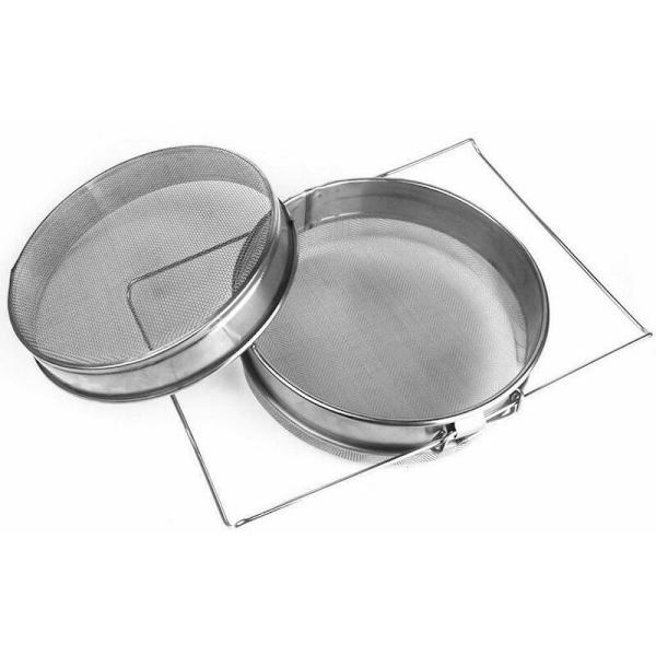 -2 stk. Dobbelt Honningsi  fra Rustfrit Stål  -  Bivogter  -  Filter  -  Honningudvinding  -  Trich Honningsi  -  Honningfilter