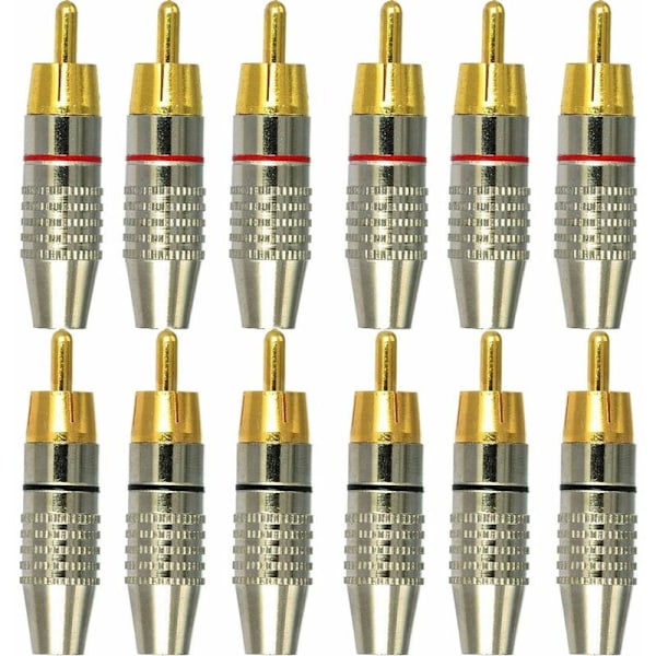 12 kpl RCA-urosliitintä, RCA-ääni- ja videoyhteysliittimet, RCA-liitäntäliitin, RCA-juotosliitin, RCA-liitinliittimet