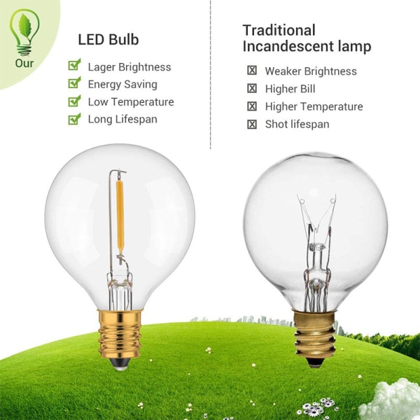 Trädgårdsbelysning utomhus, vattentät bistrolampa för inomhus- och utomhusdekoration, 10 hängande lampor
