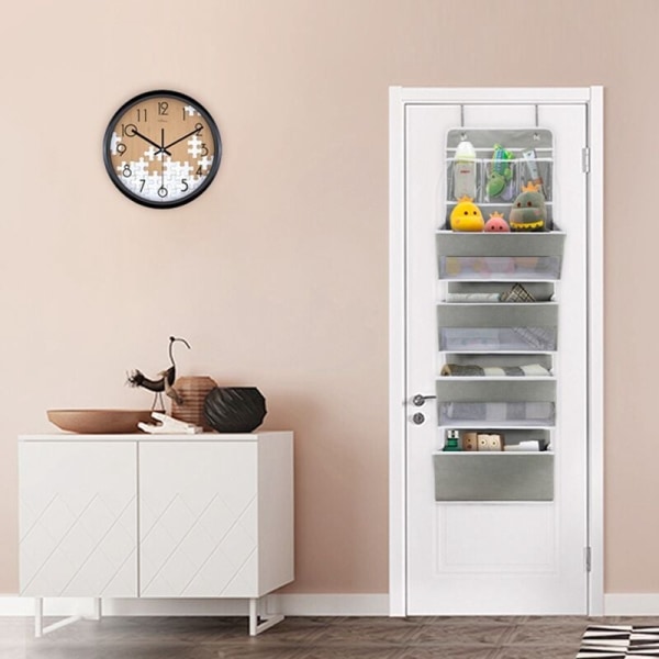 Fem-lags non-woven oppbevaringspose hengende oppbevaringsstativholder oppbevaringspose garderobe klesstativ klesstativ 125X40Cm