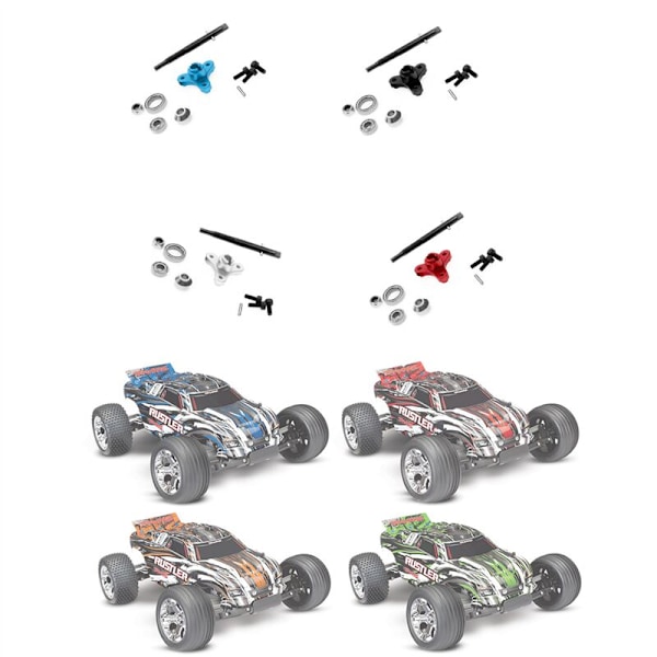Metall Slipper Clutch Eliminator og Inngangsskaft for 1/10 Slash Stampede VXL XL5 2WD Oppgraderingsdeler, Blå
