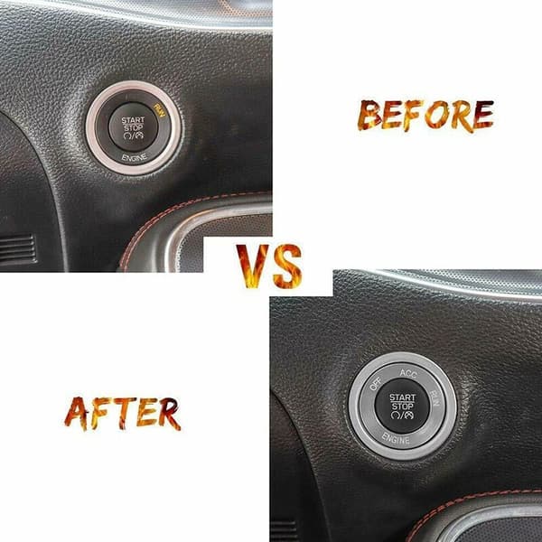 Biltilbehør Motor Start Stop Knap Trim Ring Cover Sølv til 2015-2019