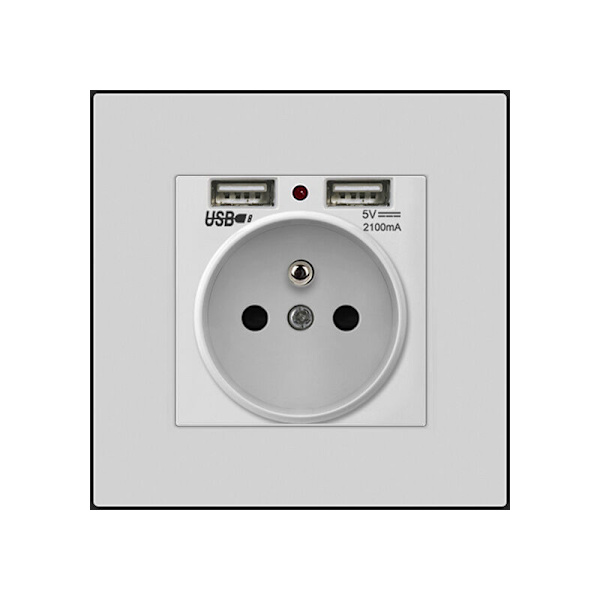 2 kpl seinäpistorasiaa, seinä sähköpistorasia kaksois-USB 5V/2100mA, upotettu pistorasia 2 USB-portilla Käytännöllinen ja kätevä