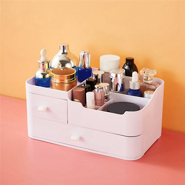 Makeup Organizer til Kommode, Skrivebordsorganizer Opbevaringskapacitet med Skuffer til Hårprodukter, Perfekt til Soveværelset