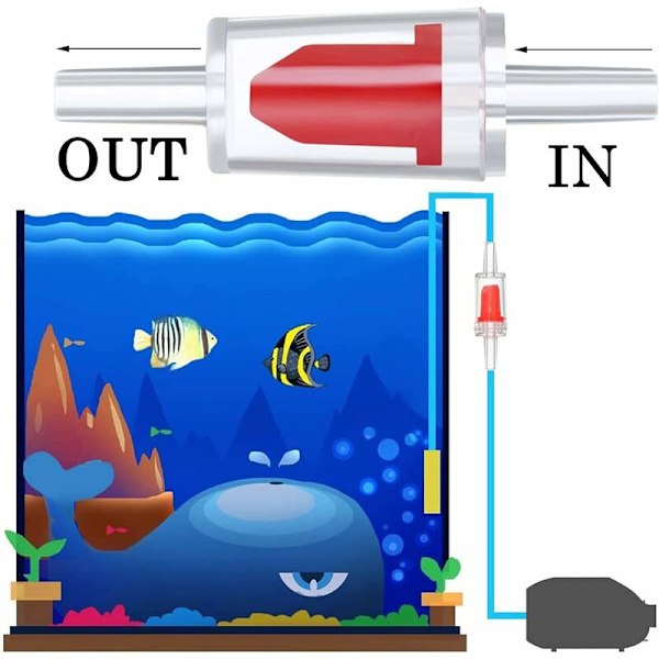 15 stk Luft Akvarium Sjekkventil Luftpumpe Tilbehør Luftpumpe Ventil Akvarium Plast For Akvarium Luftpumpe Retur Enveis Sjekkventil Forhindre Tilbakestrømning