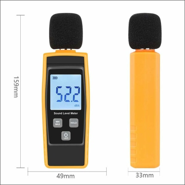 Lydniveaumåler Lydniveaumålere Digital Lydniveaumåler Lydniveaumåler 30-130dB Decibel Mini Lydmåler