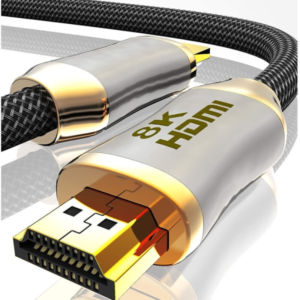 Professionell 8K HDMI 2.1 3D 2M-kabel, Full HD High Speed ​​över Ethernet 48Gb/s--