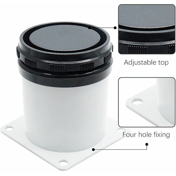 Set med 4 Justerbara Möbelben i Rostfritt Stål med Skruvar - Vit, 5 cm Höjd