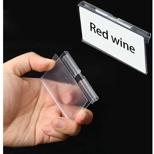 -100 stk. Transparente Plastik Etikettholdere, PVC Etikettholder Plastik Etikettholdere Etikettholder