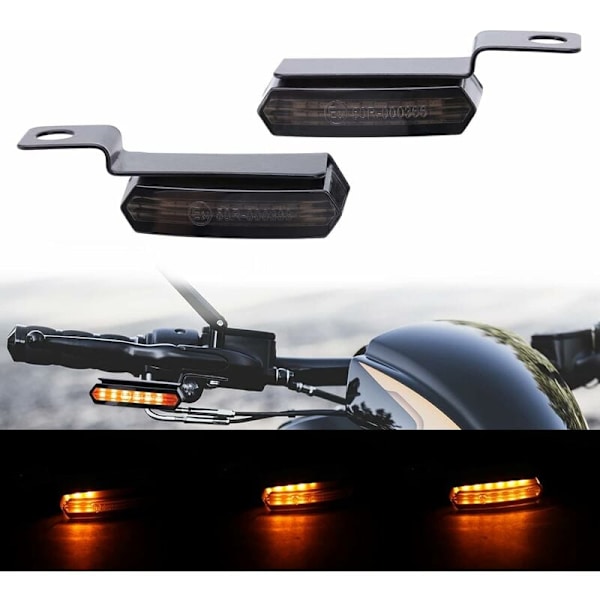 Mini LED Motorcykel Blinklys Styr Alu Amber Lys Indikatorer Vandtæt Sekventiel Pære Universal 12V Modstykke til Cruis