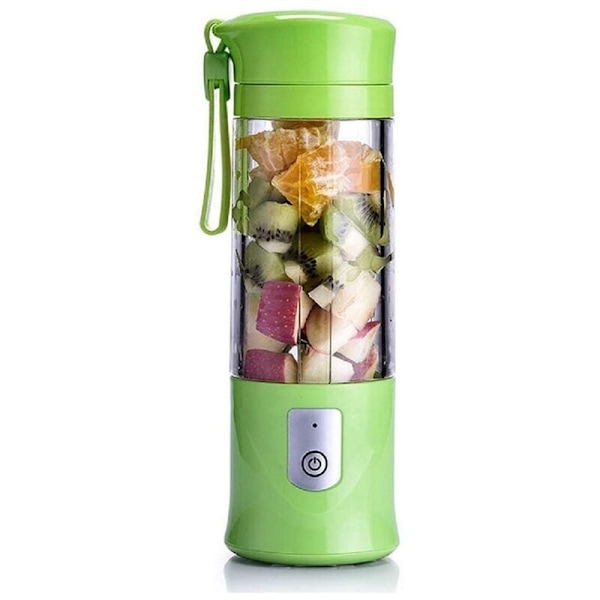 USB Elektrisk Juicer, Fruktjuice Blender, Reseblandning, Mini Laddningsmix/Bärbar Juice Iskross Kross, 420ml Kittel, Grön