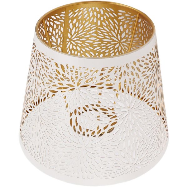E27 E26 Lampskärm, Vit Carvad Blomma Mönster, Modern Järn Design, Enkel Installation, Glödlampa Lampskärm för Hem och Vardagsrum