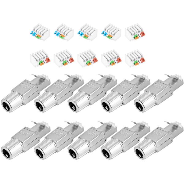 RJ45 Cat7-kontakter Återanvändbara Skärmade Ethernet-termineringskontakter Verktyg, Internetuttag, Fältinstallation