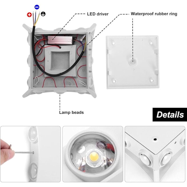 18W Modern LED Vägglampa Upp & Ner Vattentät IP65 Aluminium LED Inomhus Utomhus Väggbelysning för Sovrum Vardagsrum Badrum Trappor Korridor