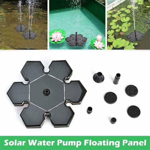 Solcellsdriven Fontänpump, 1.5W Solcellsdriven Fontänpump, Utomhuspump, Mini Solcellsdriven Vattenfontän för Trädgård, Damm, Fiskar