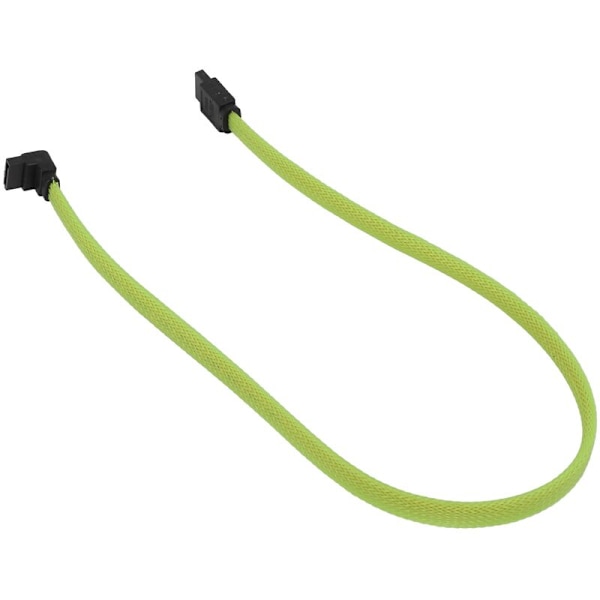 50CM SATA 3.0 III SATA3 7-stifts SSD-datakabel Höger vinkel 6Gb/s Hårddisk-datakabel med nylonhölje (Grön)