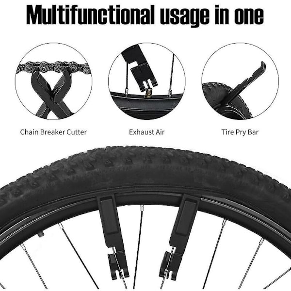 1 par 2 i 1 multifunktionell cykel däck spak bärbar landsvägscykel master länk kedjebrytare skärare bändjärn reparationsverktyg röd