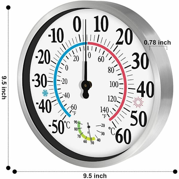 Udendørs Termometer 12\" Store Cifre Trådløst 2 i 1