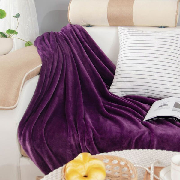 Fleece-tæppe til sofaer og senge 50X60 tommer Cozy Fleece Flannel-tæppe Mikrofiber-tæppe, F