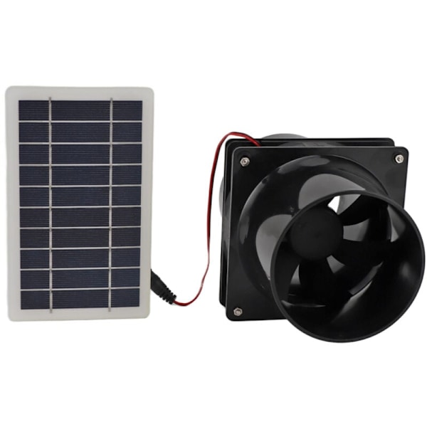 10W 12V Solcellsdriven Avluftfläkt för Runda Rör ABS Solpanel Fläktset för Husdjurshus Kycklinghus Husbil Växthus