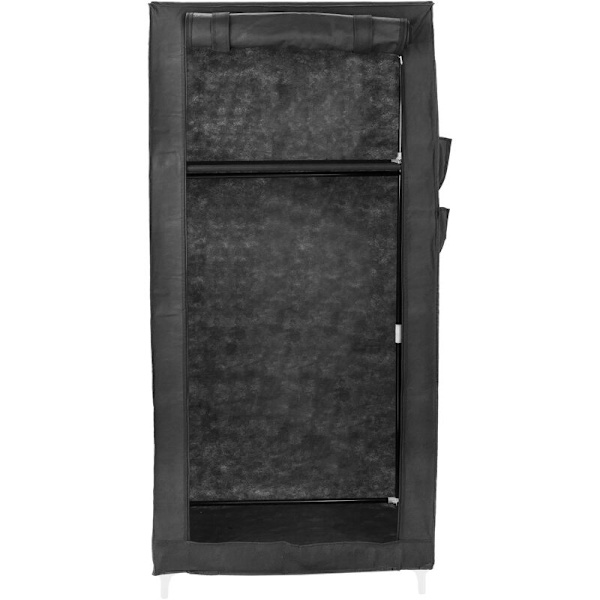 Stof opbevaringskab 70 x 45 x 155 cm sort med rullelåge