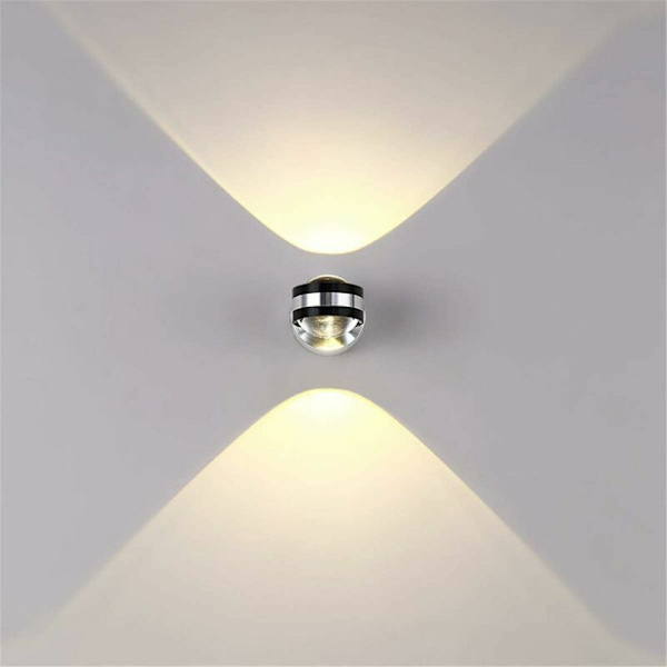 6W LED Indendørs Vægskinne Dekorativ Lampe Moderne Kreativ Original Belysningsdesign Aluminium Lys til Soveværelse Hjem Gang Stue Varmt Hvid [E